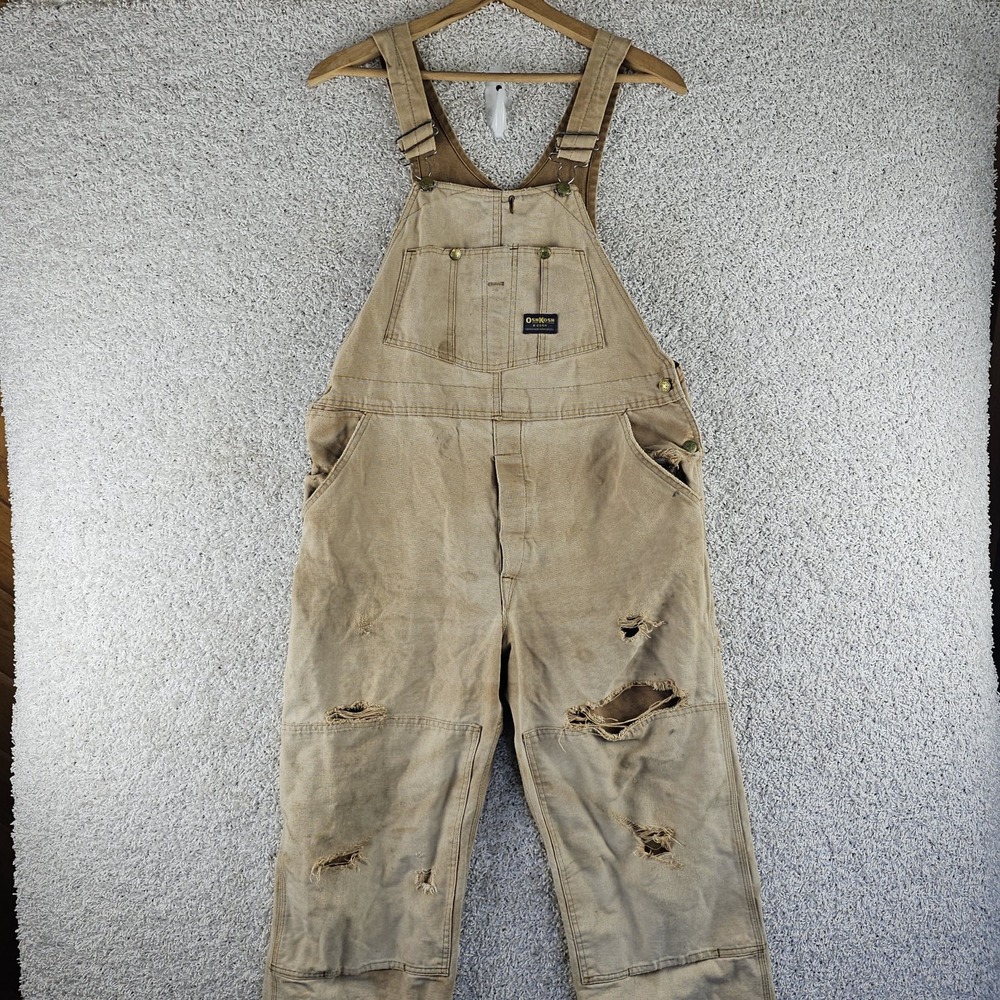 Vintage Oshkosh BGosh Bibs Sanforized Union Vestbak Double Knee Button Fly 36x28